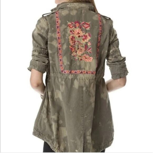 Free People Boho Embroidered Coat Jacket - Picture 7 of 10